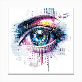 Eye Of The Future.Generated AI. Wall Art Print 4 Canvas Print