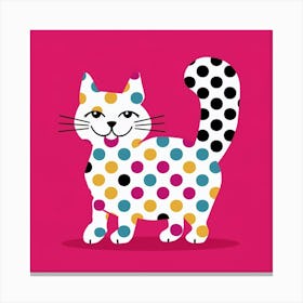 Polka Dot Cat 1 Canvas Print