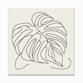 Large Monstera leaf Picasso style 2 Canvas Print