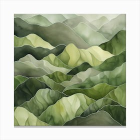 Japanese Watercolour Of Mount Amakarazi 1 Canvas Print