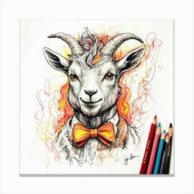 Goat With Bow Tie 1 Canvas Print