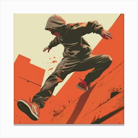 A Parkour Movement Vector Design Illustration Canvas Print