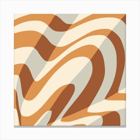 Tan Stripe Cloth Surface Abstract Square Canvas Print