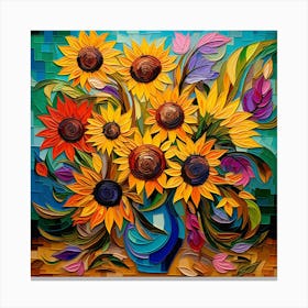 Sunflowers In A Vase 4 Canvas Print