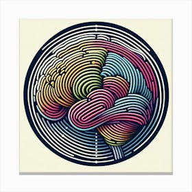 Brain In A Circle Canvas Print