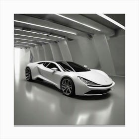 White Sports Car Canvas Print