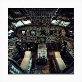 Airplane cockpit Canvas Print