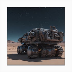 Futuristic Vehicle In Desert Canvas Print
