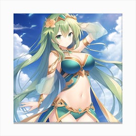 Elemental Anime Girls: Water Babe Canvas Print