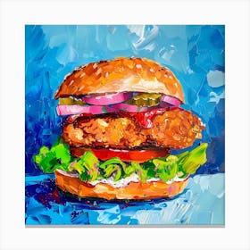 Chicken Burger Canvas Print