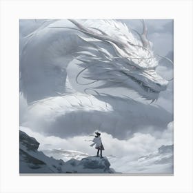 White Dragon Canvas Print