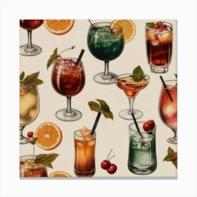 Default Vintage Cocktails For Different Seasons Aesthetic 0 Canvas Print