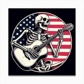 Skeleton Playing Guitar 2 Canvas Print