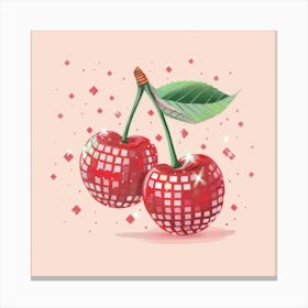 Cherries With Disco Balls Canvas Print