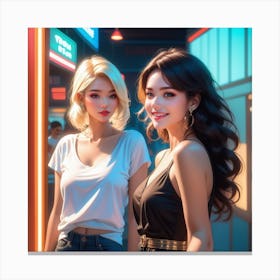 Two Asian Women Canvas Print