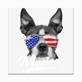 Hot Trend Boston Terrier Sunglasses Usa American Flag Canvas Print