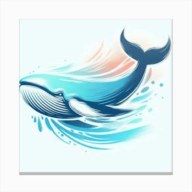 Whale In The Water Canvas Print