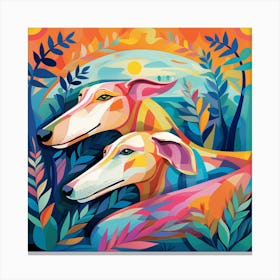 Two is company Greyhounds Canvas Print