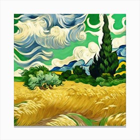 A Wheatfield With Cypresses, Vincent van Gogh 17 Canvas Print