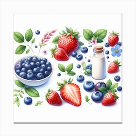 Strawberry and Blueberry Canvas Print