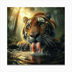 Tiger In The Forest 6 Canvas Print