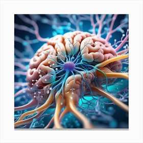 3d Illustration Of A Human Brain 1 Canvas Print