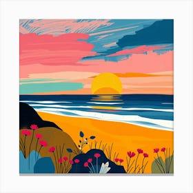 Sunset At The Beach 9 Canvas Print