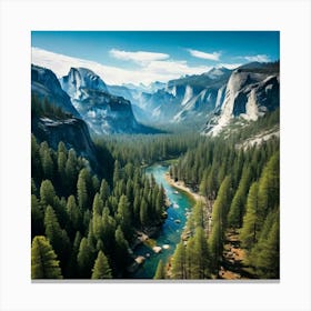 Yosemite Aerial View Canvas Print