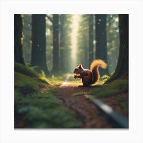 Squirrel In The Forest 301 Canvas Print