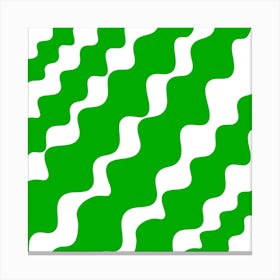 Green Wavy pattern Canvas Print