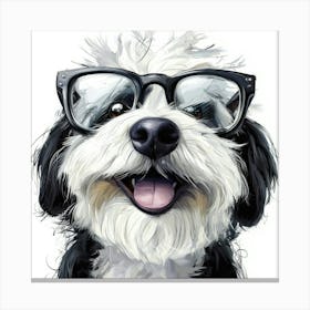 Dog In Glasses 16 Canvas Print