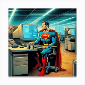 Superman In The Office 1 Canvas Print