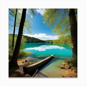 Blue Lake In The Forest 8 Canvas Print