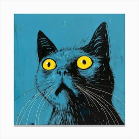 Blue Cat With Yellow Eyes Canvas Print