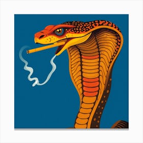 Cobra Smoking A Cigarette Canvas Print