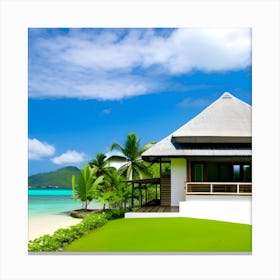 Tropical House On The Beach Canvas Print