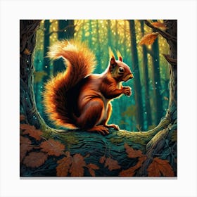 Squirrel In The Forest 163 Canvas Print