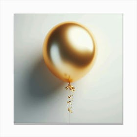 Gold Balloon Isolated On White 1 Canvas Print