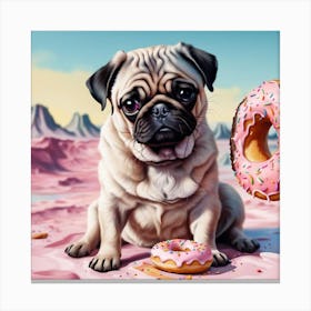 Pug Donuts Canvas Print