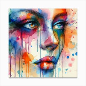 Watercolor Of A Woman 27 Canvas Print