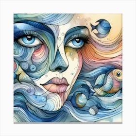 Mermaid Face Canvas Print