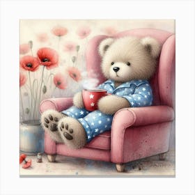 Teddy Bear In Pajamas 1 Canvas Print