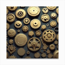 Gold Gears 3 Canvas Print