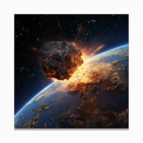 Asteroid Impact On Earth Canvas Print