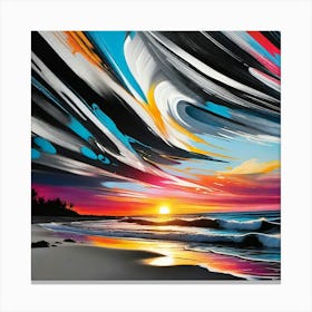 Sunset At The Beach 39 Canvas Print