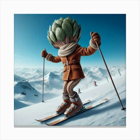Artichoke Skier Canvas Print