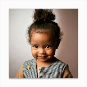 Firefly Stylish Toddler Girl With Sleek Ponytail And Gold Pin 53863 Canvas Print