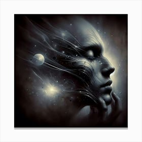 Woman'S Face In Space Canvas Print