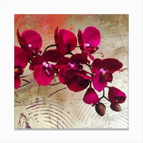 Orchids On Gold Canvas Print