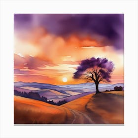 Watercolor Landscape Painting 1 Canvas Print